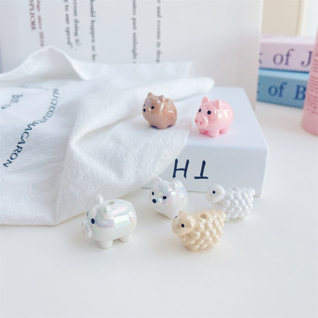 DIY beads Piglet lamb dog small animal acrylic accessories