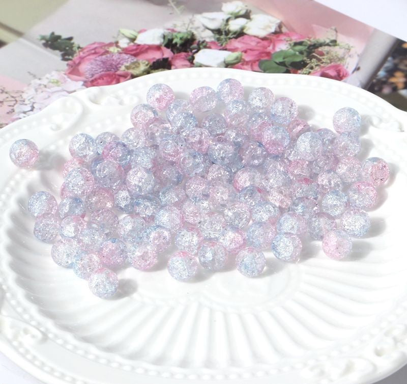 8MM colored glass burst crystal broken ice crack beads diy handmade jewelry bracelet accessories material