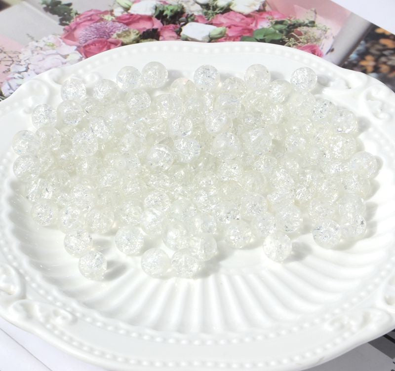 8MM colored glass burst crystal broken ice crack beads diy handmade jewelry bracelet accessories material