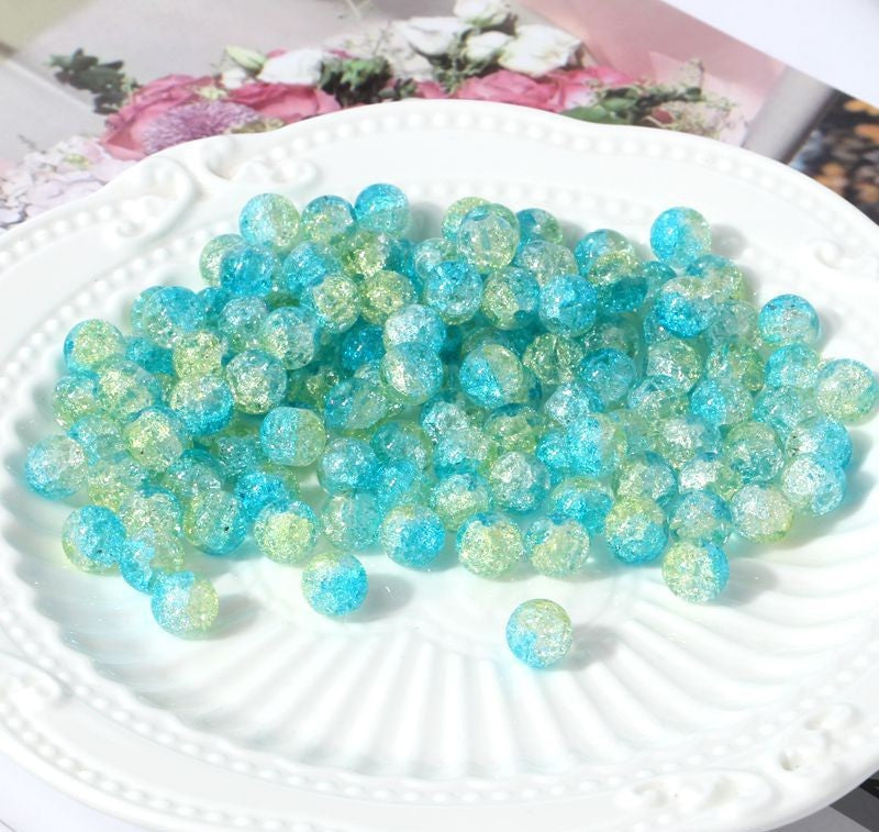 8MM colored glass burst crystal broken ice crack beads diy handmade jewelry bracelet accessories material