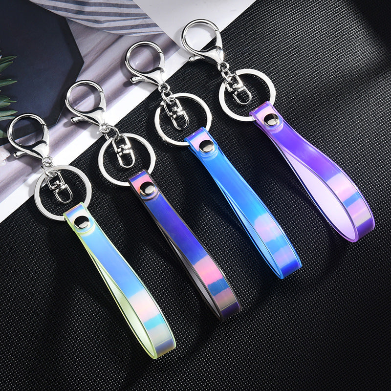 Rainbow Laser Key Lanyard Symphony Lovely Personality Key chain Trend Hologram Key chain JC0012PJ