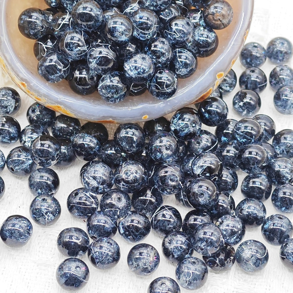 10MM brushed cracked glass beads DIY semi-finished jewelry accessorie