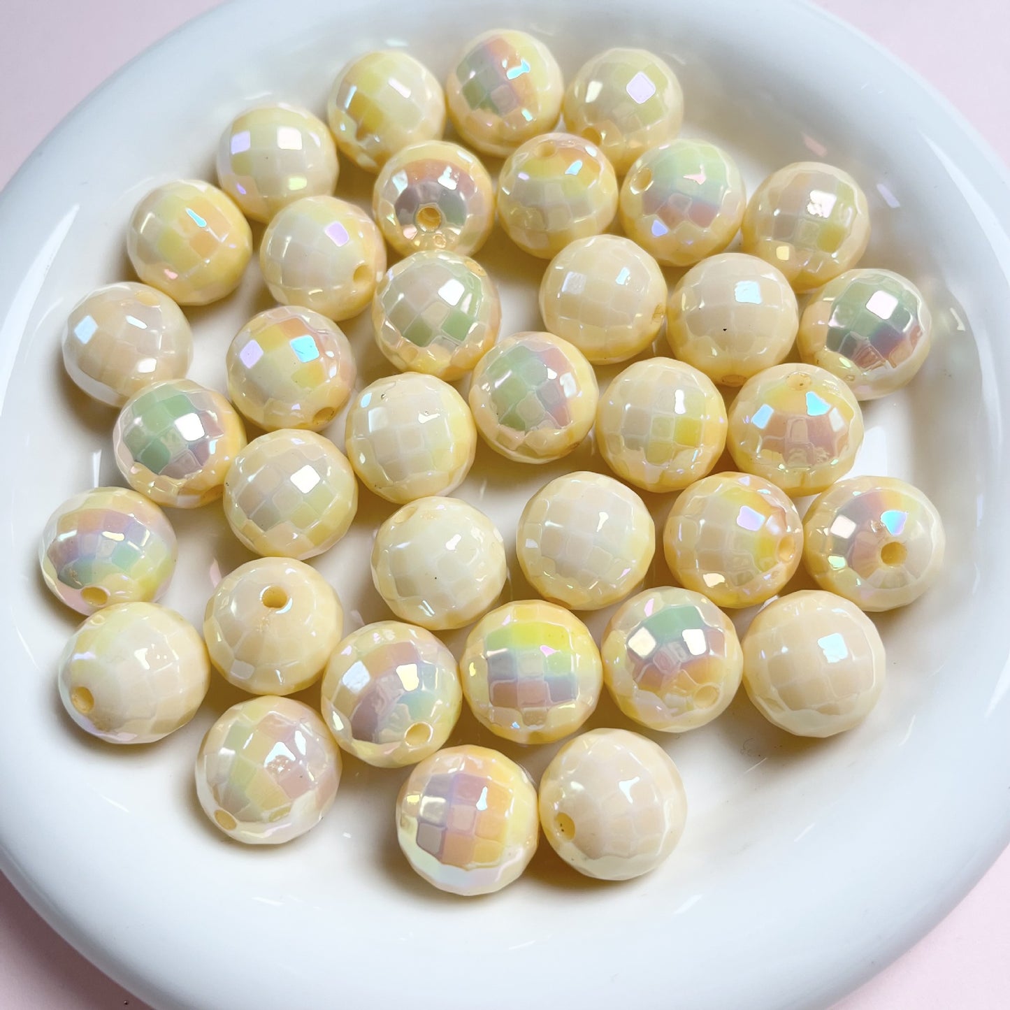 16MM electroplated multi-color acrylic disco beads