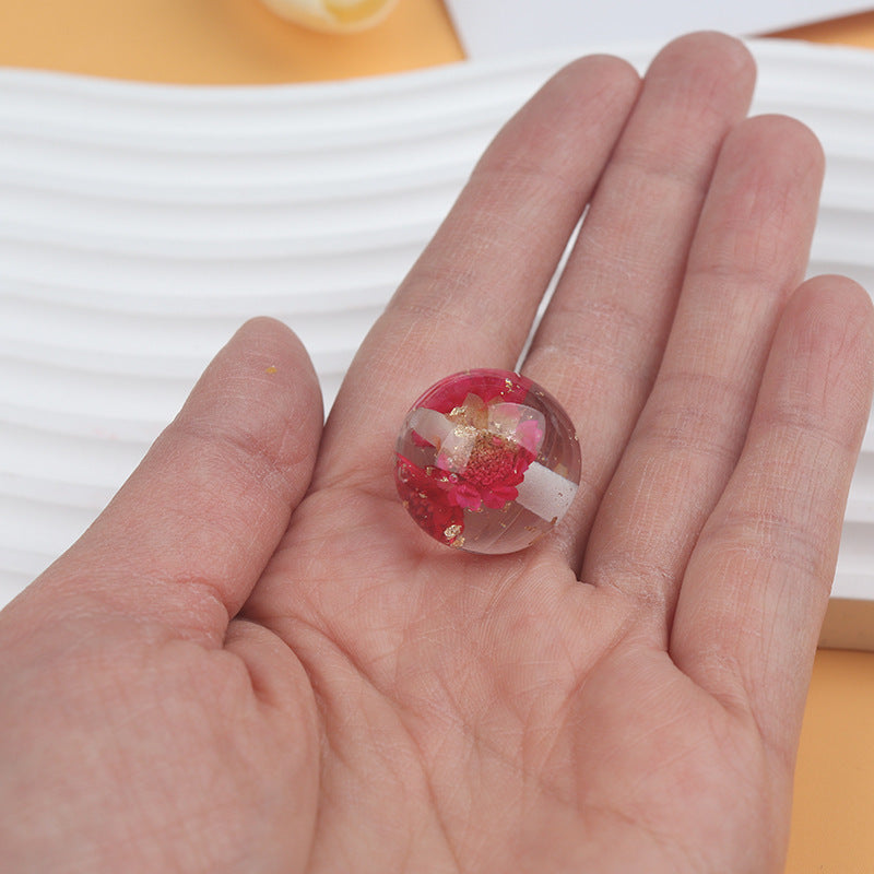 20MM dry flower gold foil multi-color DIY resin beads