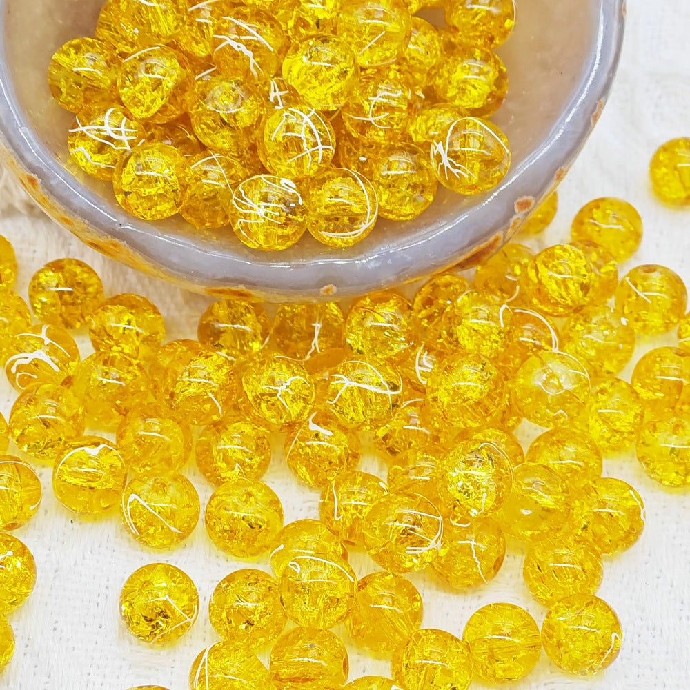 10MM brushed cracked glass beads DIY semi-finished jewelry accessorie