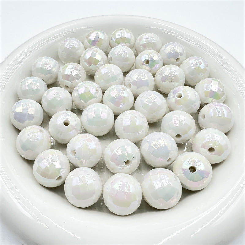 16MM electroplated multi-color acrylic disco beads