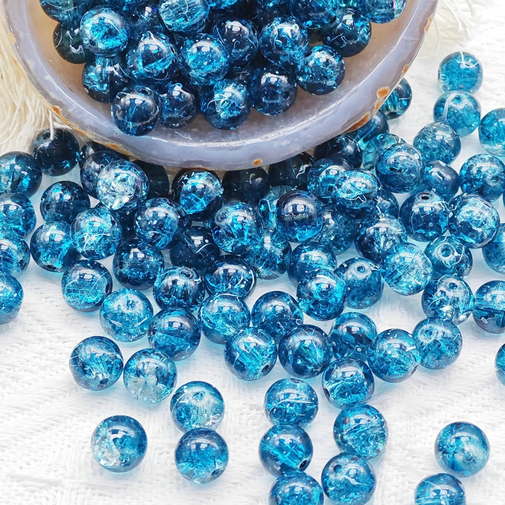 10MM brushed cracked glass beads DIY semi-finished jewelry accessorie