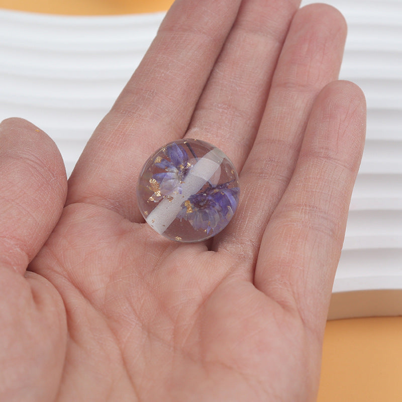 20MM dry flower gold foil multi-color DIY resin beads