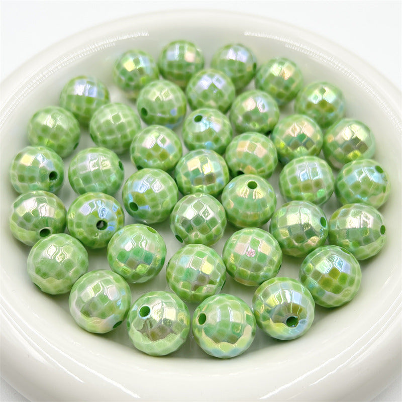 16MM electroplated multi-color acrylic disco beads