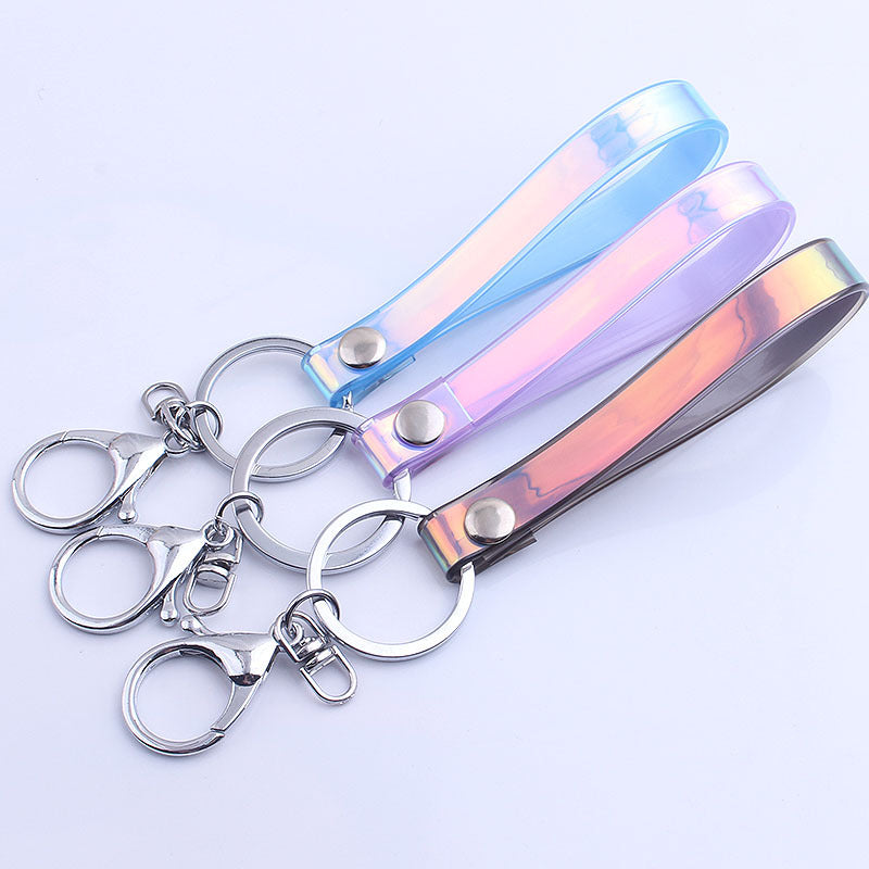 Rainbow Laser Key Lanyard Symphony Lovely Personality Key chain Trend Hologram Key chain JC0012PJ