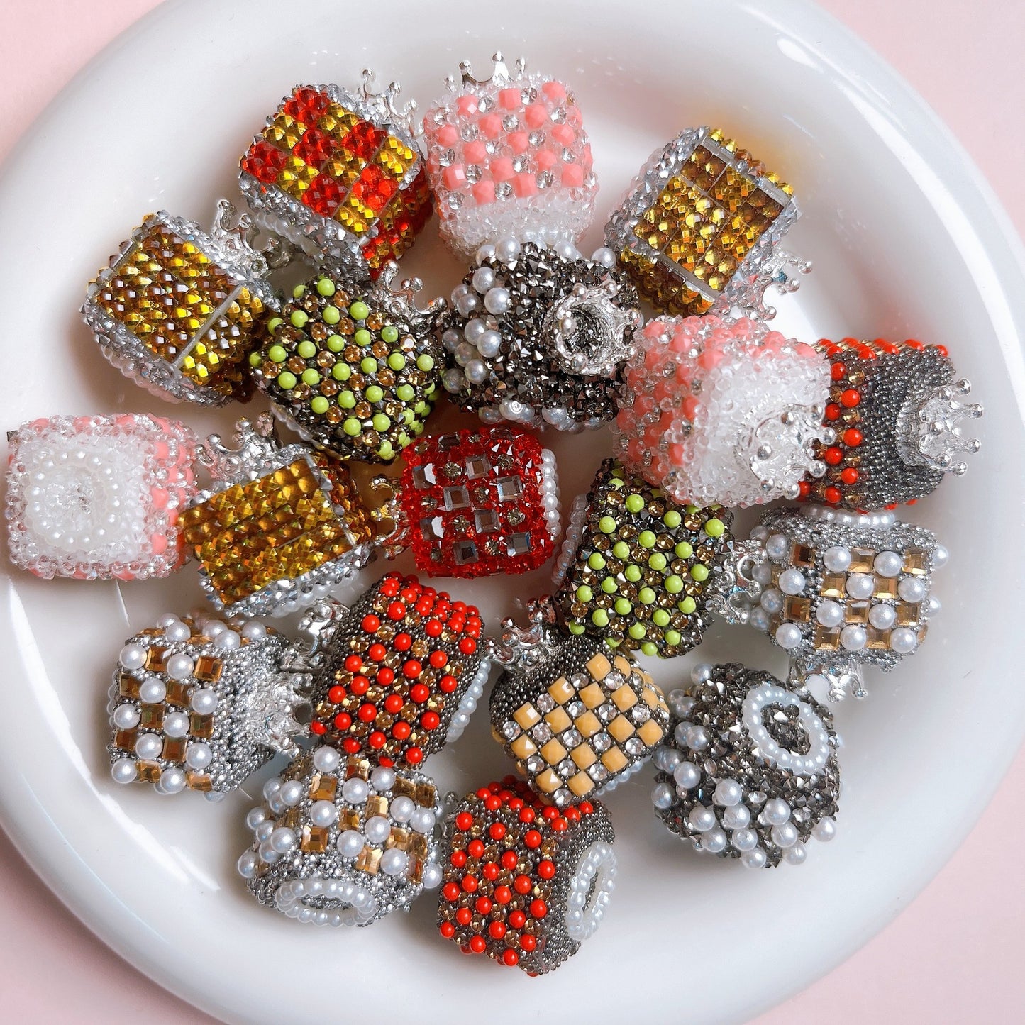 New gorgeous multi-colored diamond Nepal square bead DIY jewelry
