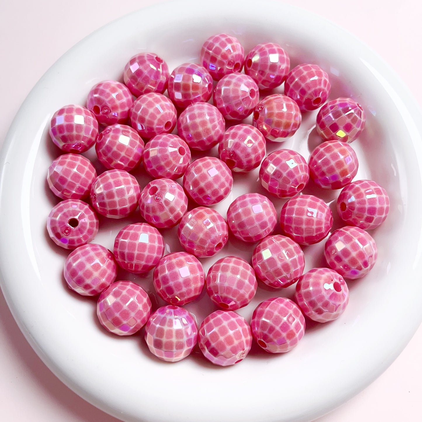 16MM electroplated multi-color acrylic disco beads