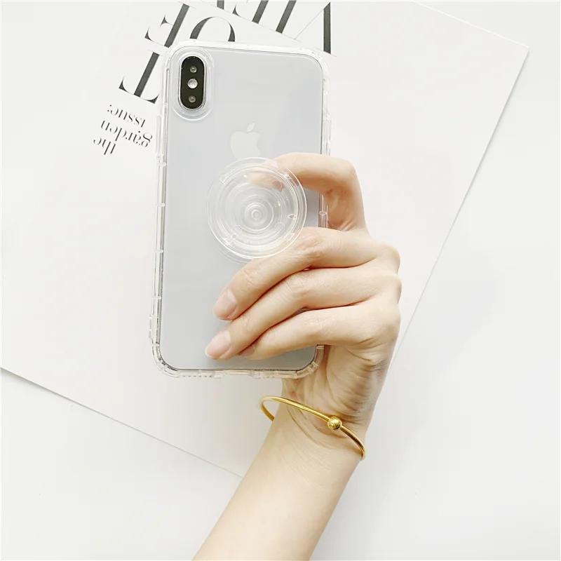 Transparent Clear Crystal Mobile Phone Accessories Cellphone Grip Stand Holder JC0011PJ