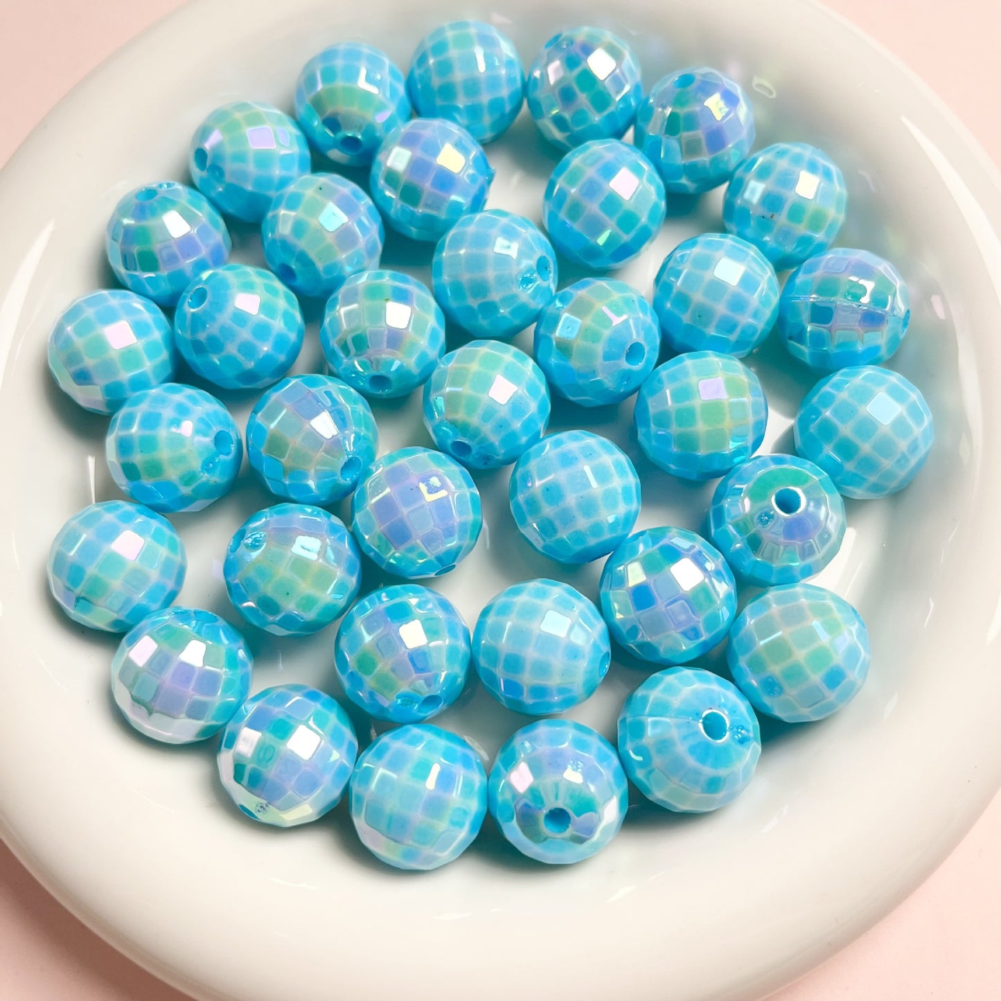 16MM electroplated multi-color acrylic disco beads
