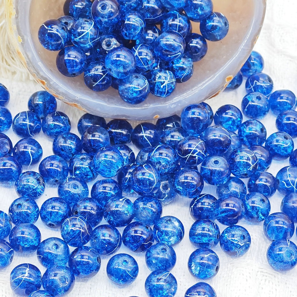 10MM brushed cracked glass beads DIY semi-finished jewelry accessorie