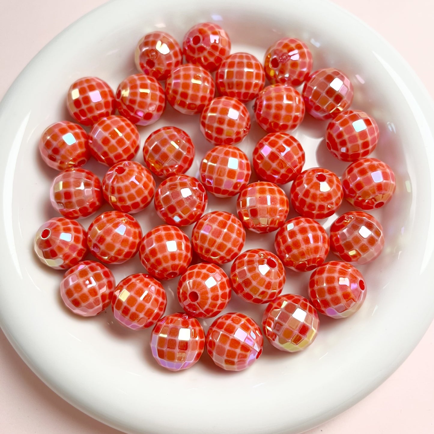 16MM electroplated multi-color acrylic disco beads