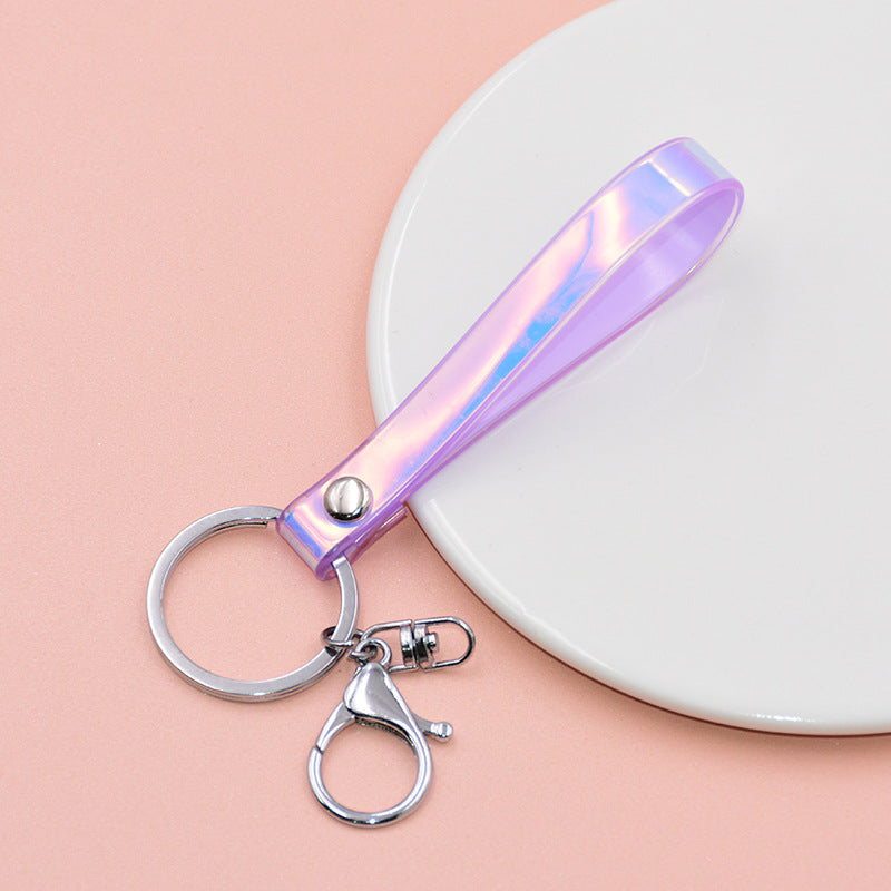 Rainbow Laser Key Lanyard Symphony Lovely Personality Key chain Trend Hologram Key chain JC0012PJ