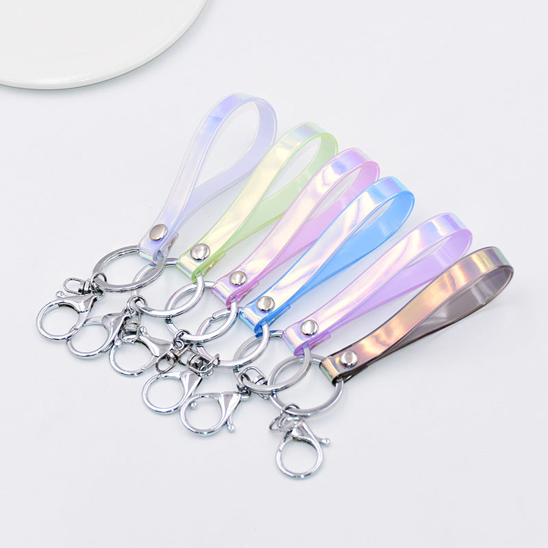 Rainbow Laser Key Lanyard Symphony Lovely Personality Key chain Trend Hologram Key chain JC0012PJ