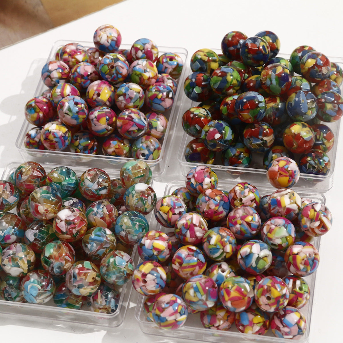 17MM Rainbow splinters resin beads DIY jewelry material