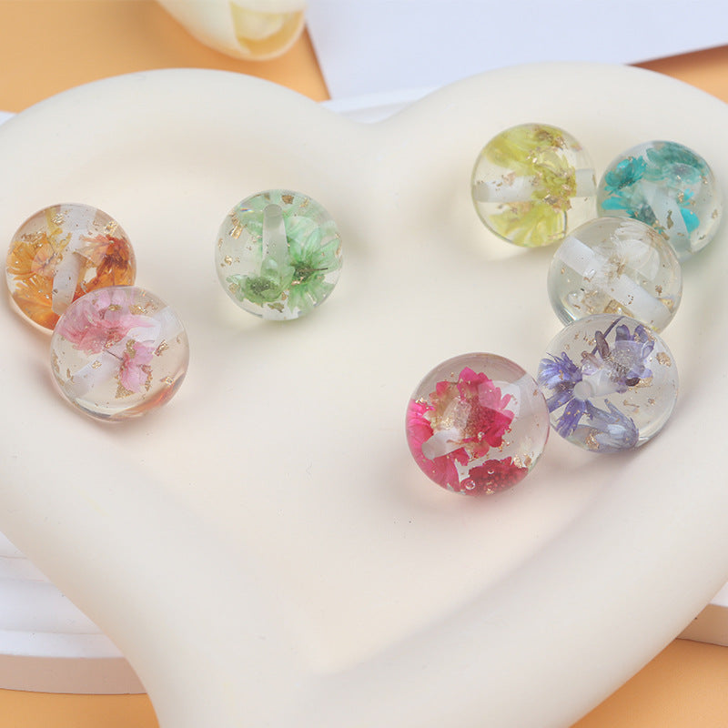 20MM dry flower gold foil multi-color DIY resin beads