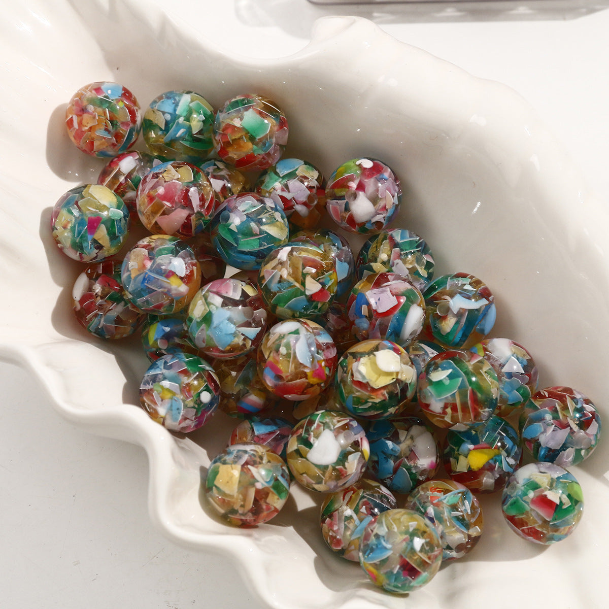 17MM Rainbow splinters resin beads DIY jewelry material