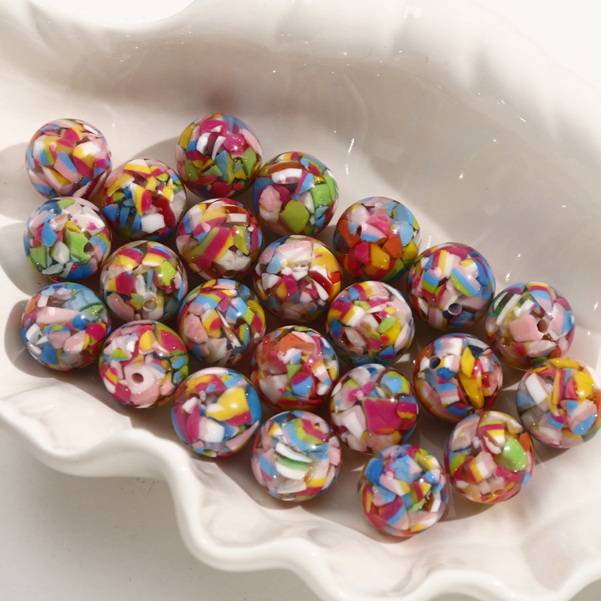 17MM Rainbow splinters resin beads DIY jewelry material