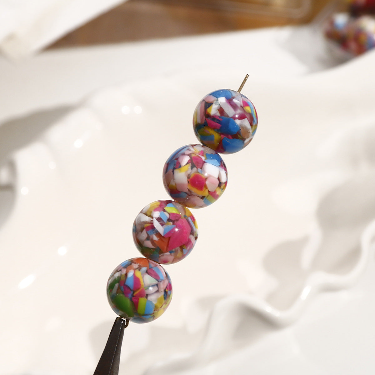 17MM Rainbow splinters resin beads DIY jewelry material