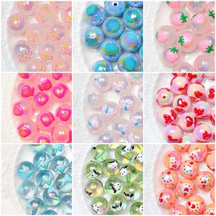 16MM Original hand-painted mushroom Floret Elk Santa Claus Halloween mix beads