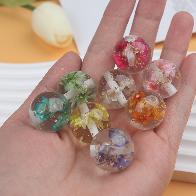 20MM dry flower gold foil multi-color DIY resin beads