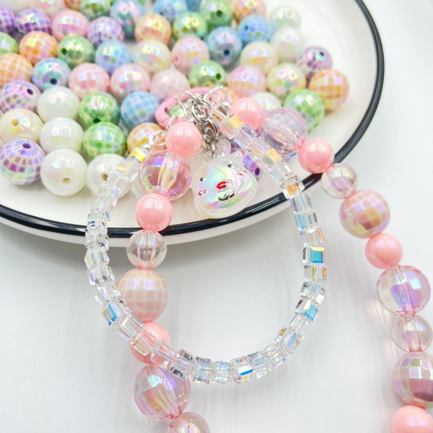 16MM electroplated multi-color acrylic disco beads