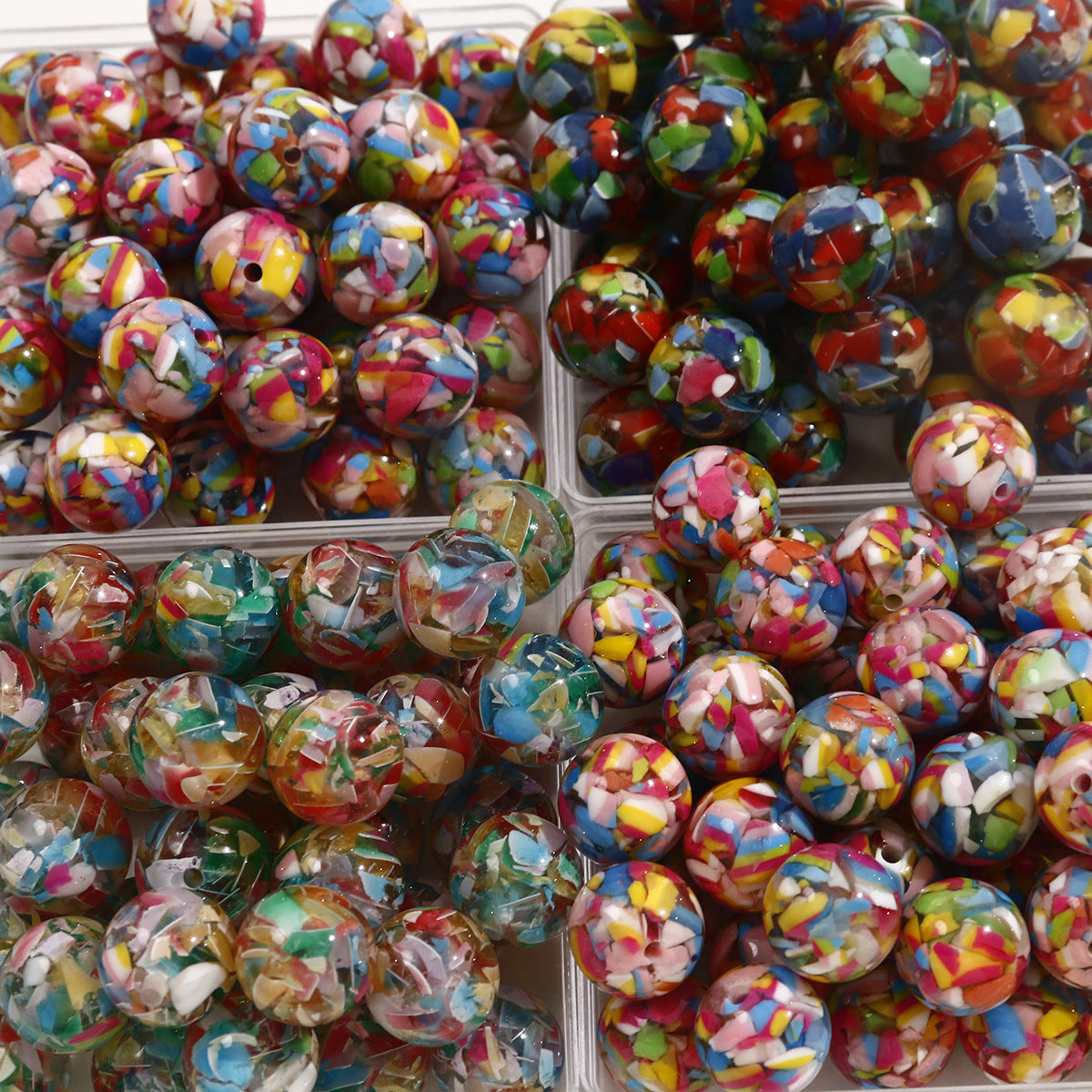 17MM Rainbow splinters resin beads DIY jewelry material