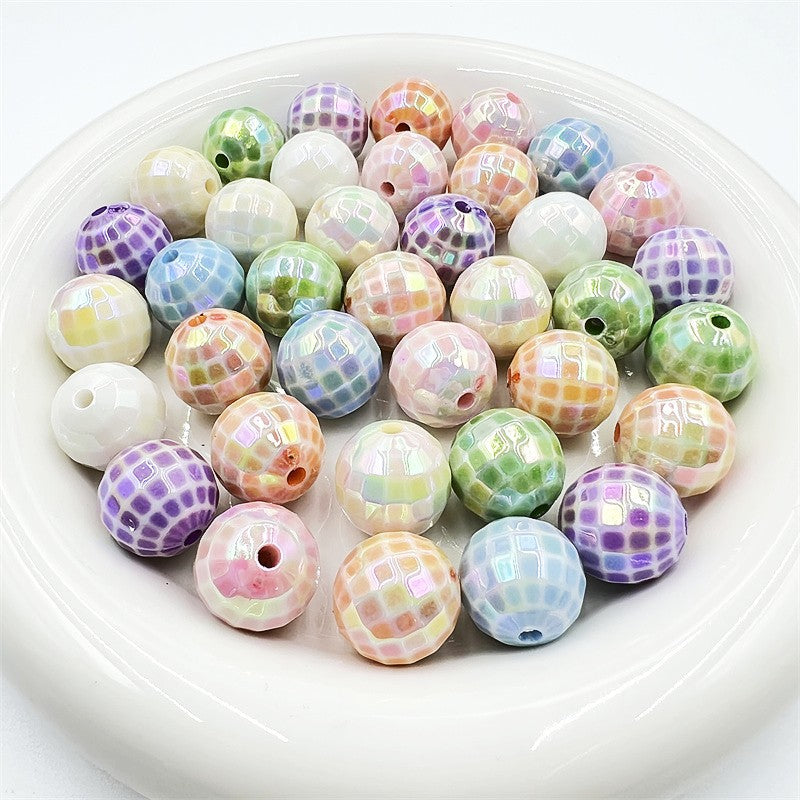 16MM electroplated multi-color acrylic disco beads