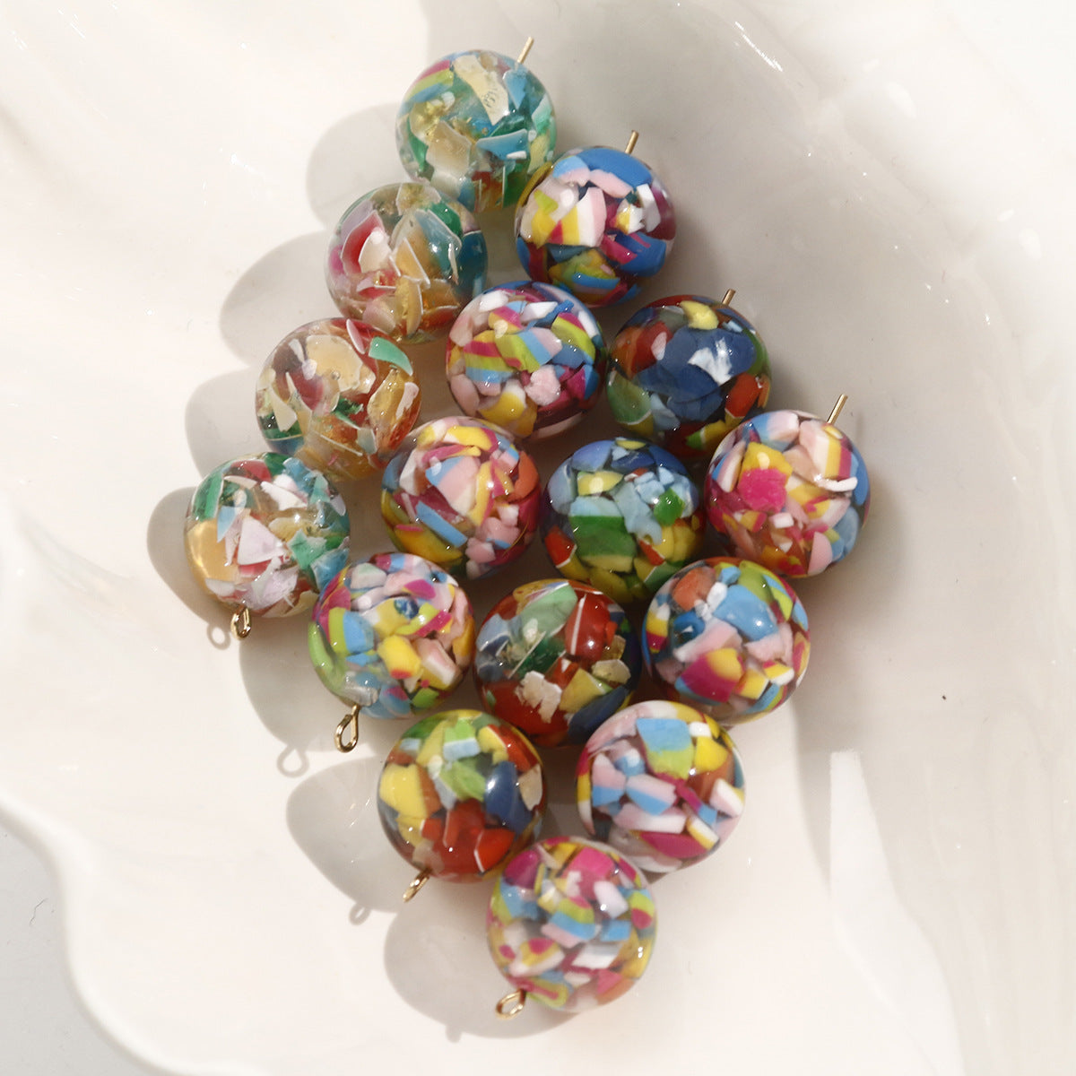 17MM Rainbow splinters resin beads DIY jewelry material