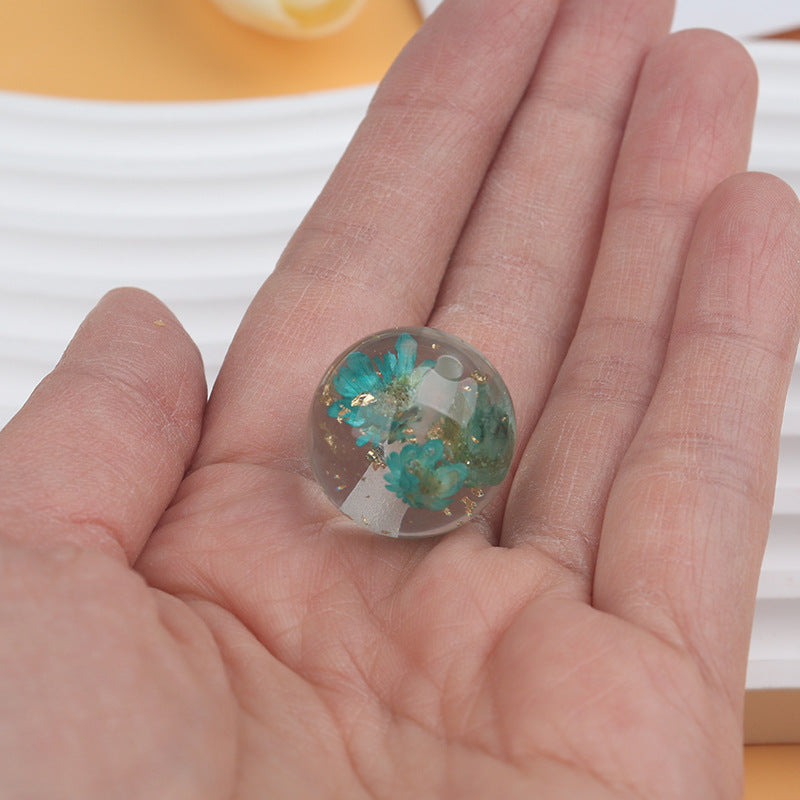 20MM dry flower gold foil multi-color DIY resin beads