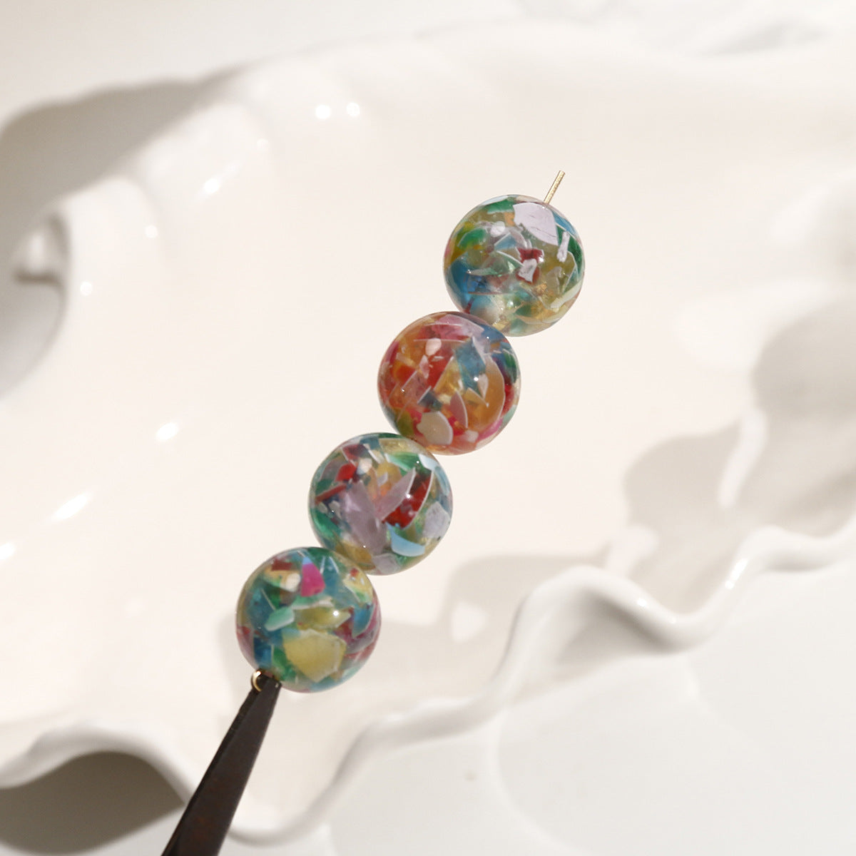 17MM Rainbow splinters resin beads DIY jewelry material