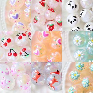 16MM Original hand-painted mushroom Floret Elk Santa Claus Halloween mix beads