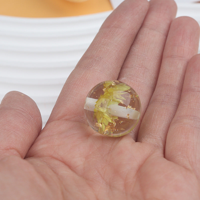 20MM dry flower gold foil multi-color DIY resin beads