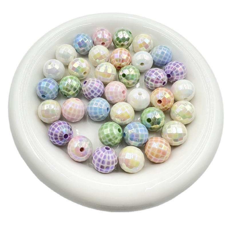 16MM electroplated multi-color acrylic disco beads