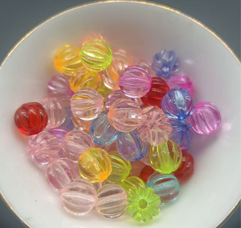 10MM multi-colored pumpkin plastic beads DIY jewelry