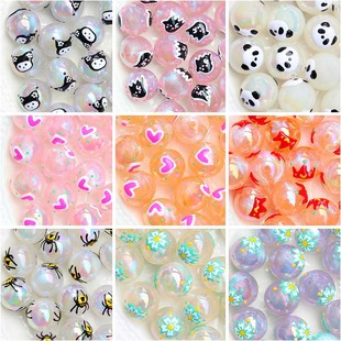 16MM Original hand-painted mushroom Floret Elk Santa Claus Halloween mix beads