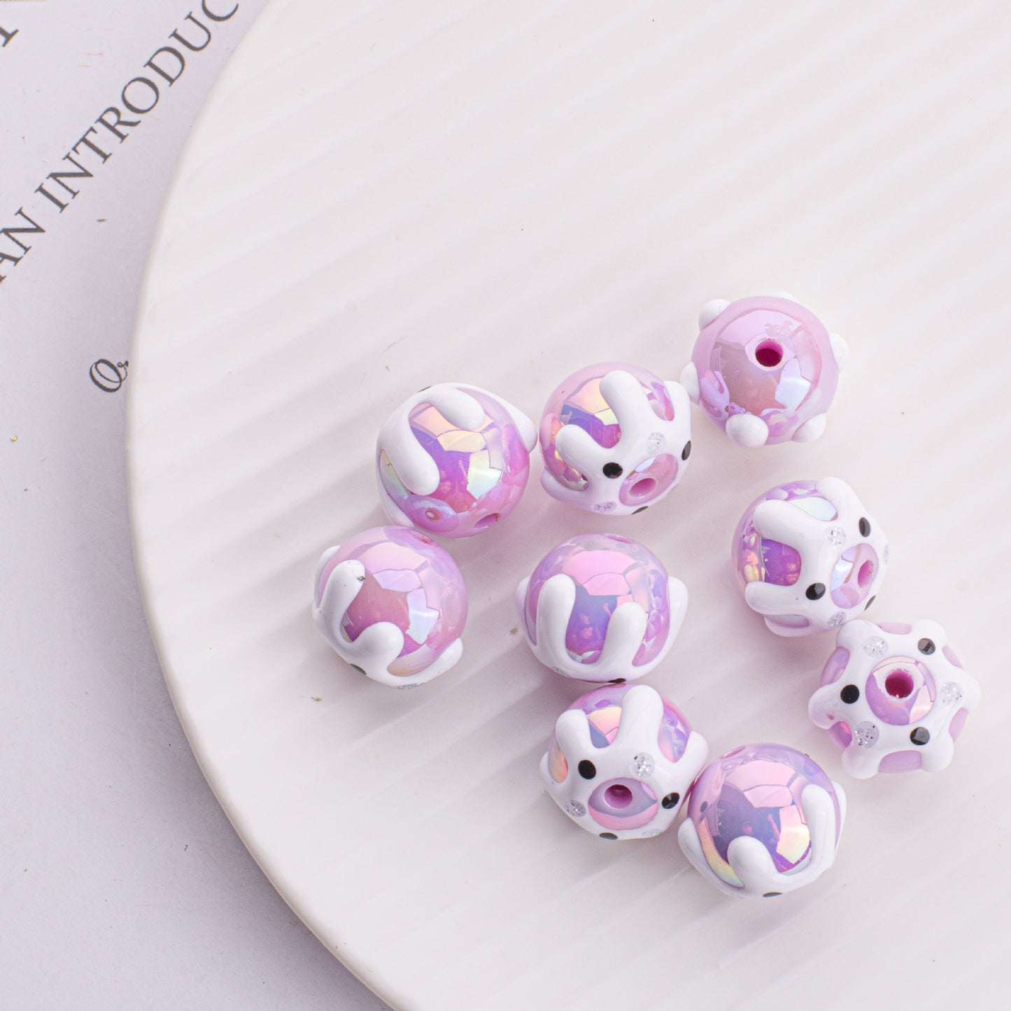 16MM original hand-painted lovely acrylic DIY beads