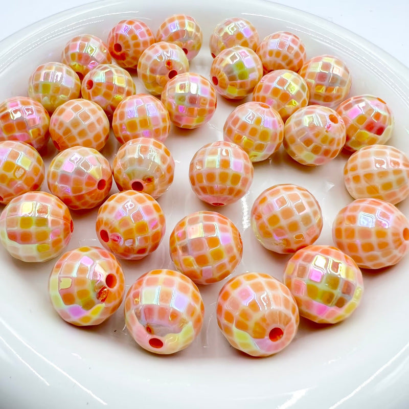 16MM electroplated multi-color acrylic disco beads