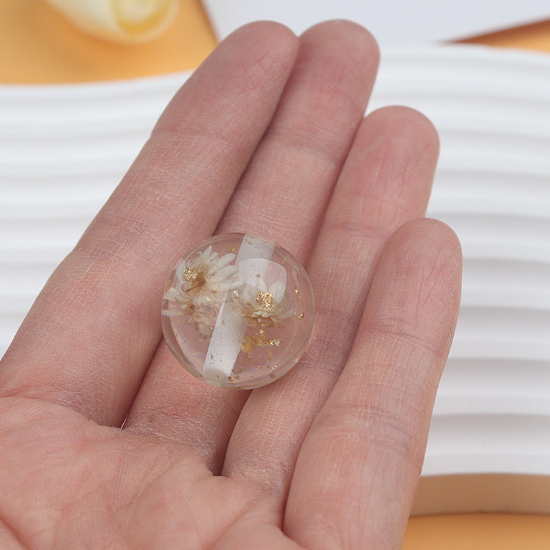 20MM dry flower gold foil multi-color DIY resin beads