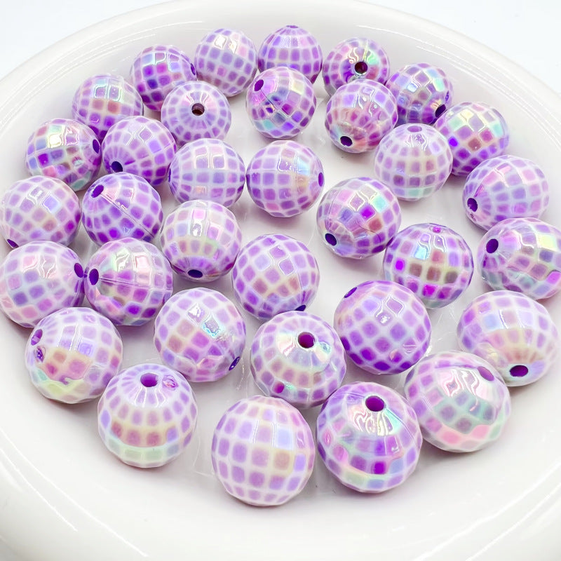 16MM electroplated multi-color acrylic disco beads