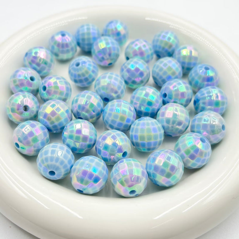 16MM electroplated multi-color acrylic disco beads