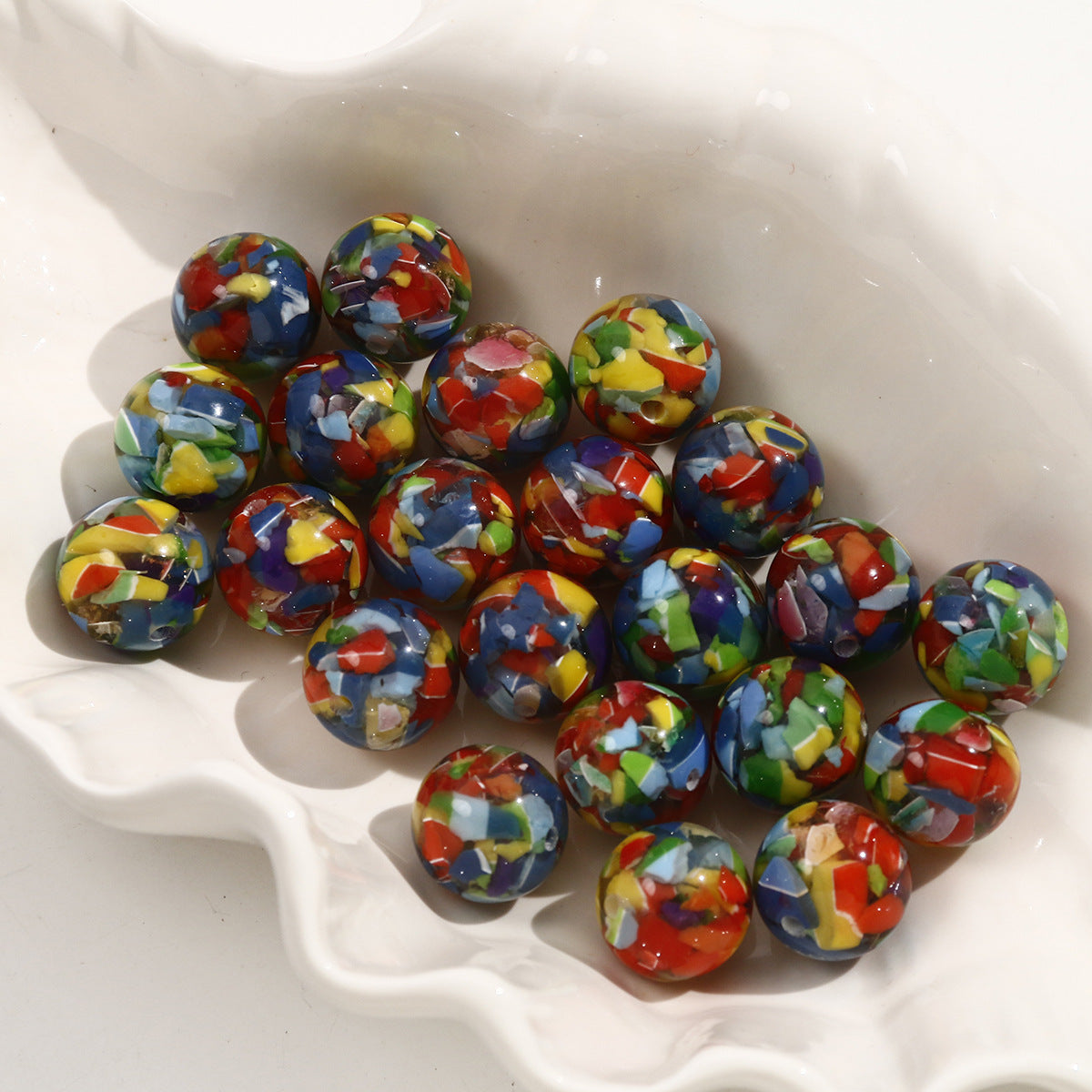 17MM Rainbow splinters resin beads DIY jewelry material