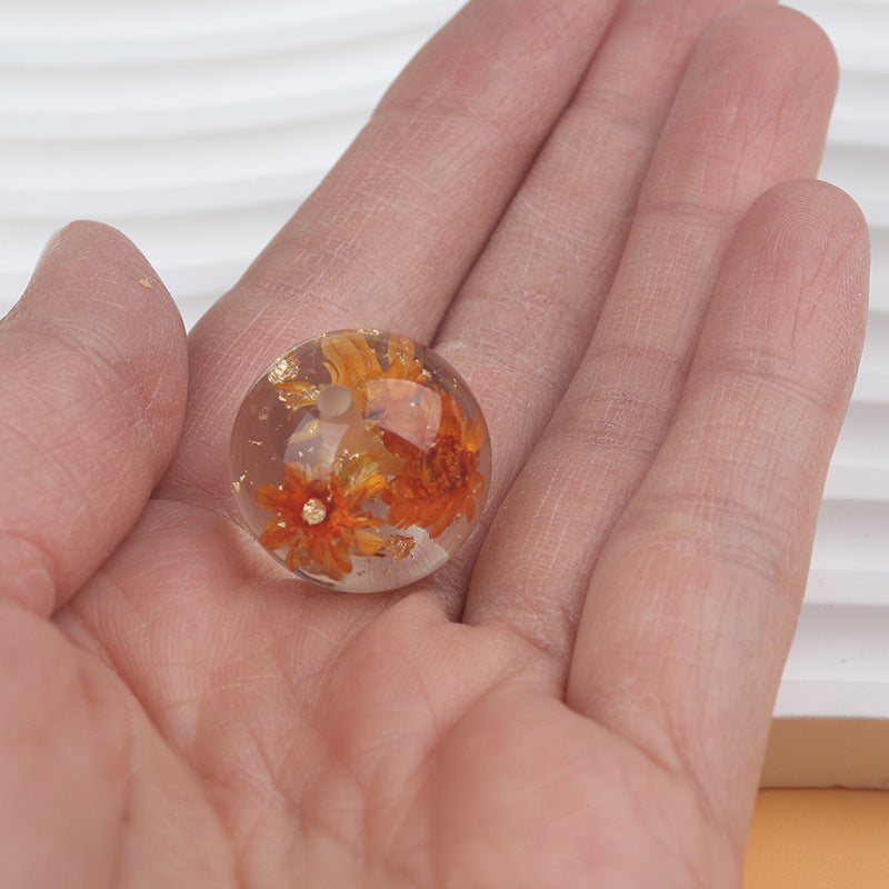 20MM dry flower gold foil multi-color DIY resin beads
