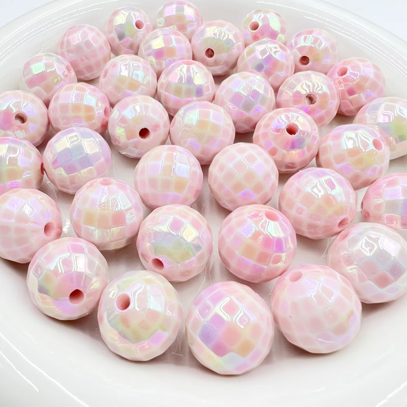 16MM electroplated multi-color acrylic disco beads