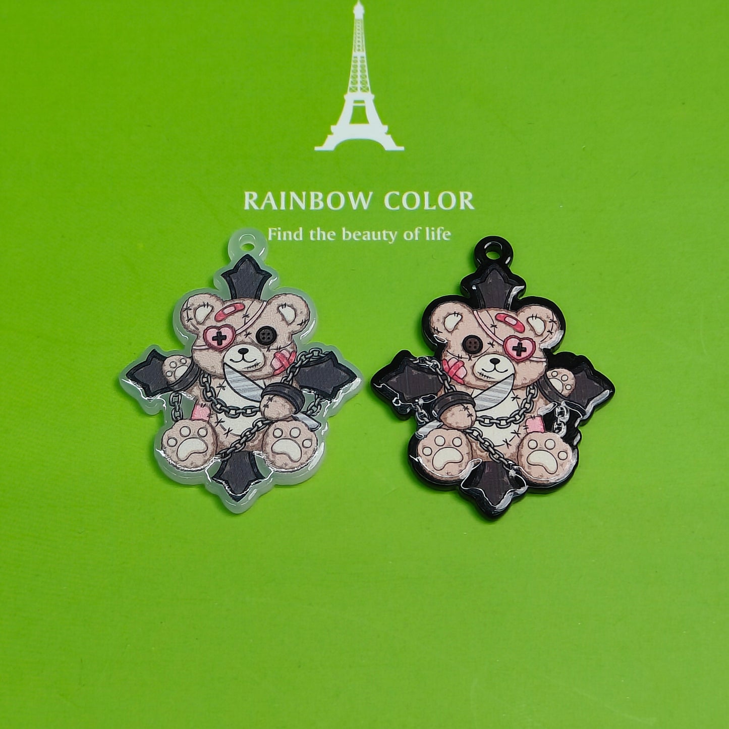 DIY Pendant Demon Rabbit Acrylic Pendant with Holes Horror Thriller JC0001YA