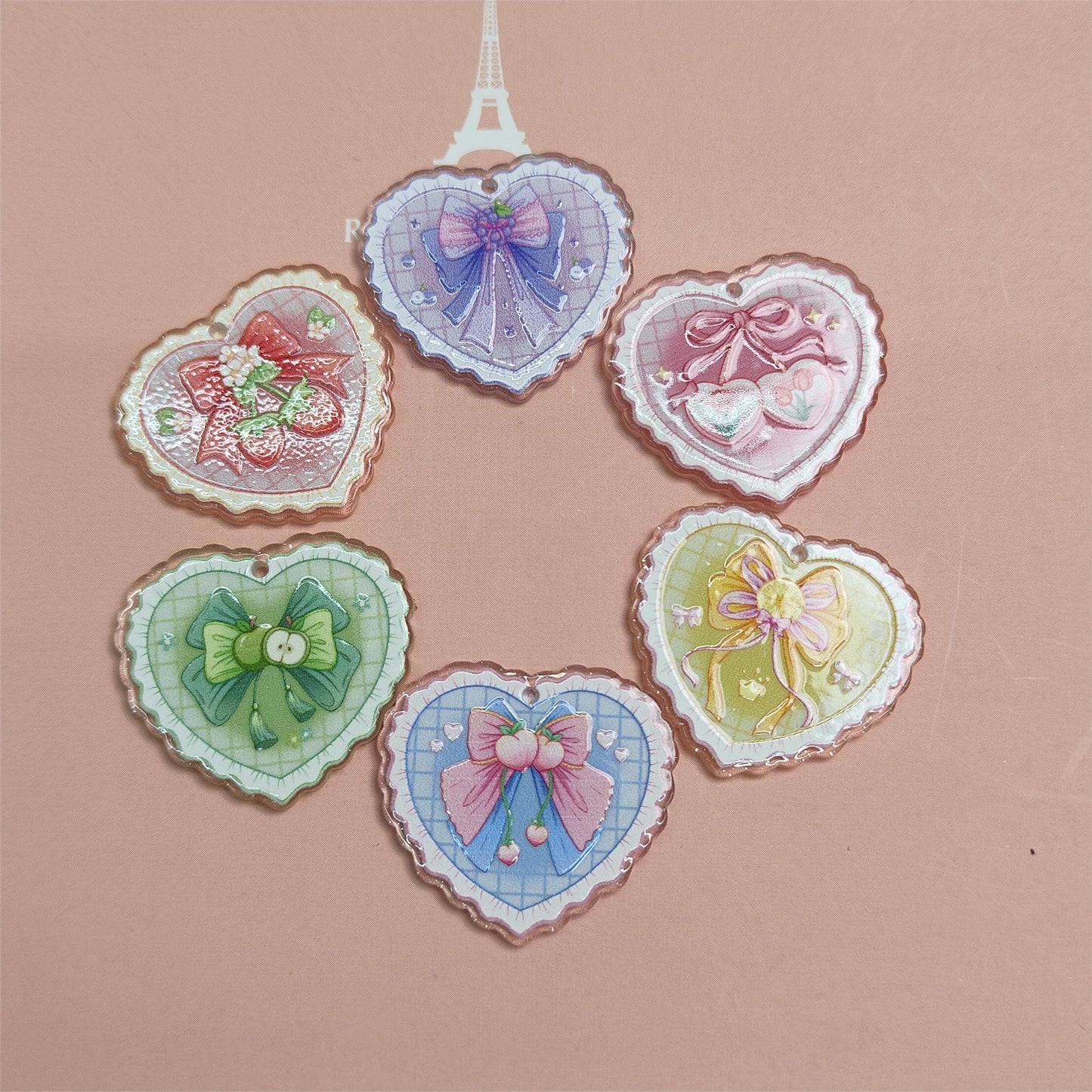 DIY Hand Painted Acrylic Pendant Flower Ocean Natural Acrylic Pendant with Holes JC0004YA